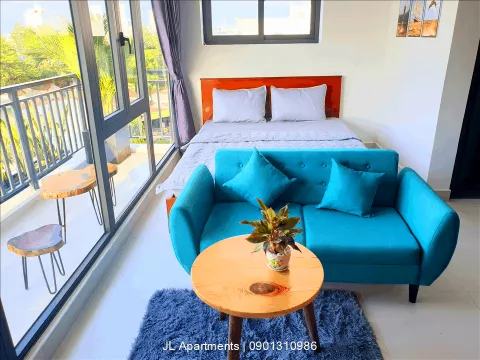 Studio Apartment with Balcony at Leontina Apartment Tan Binh (Type 2)