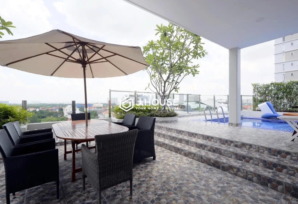 Corner 1BR Apartment for Rent in Rose 2 Serviced Apartment Thao Dien