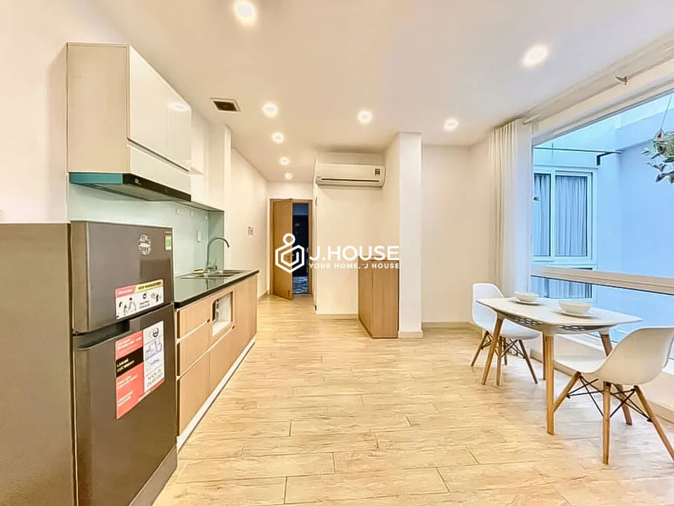 Fully furnished serviced Apt glass-walled bedroom