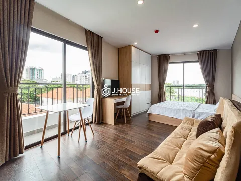 Studio Apartment with Balcony for Rent in Hong Linh Home An Phu, District 2