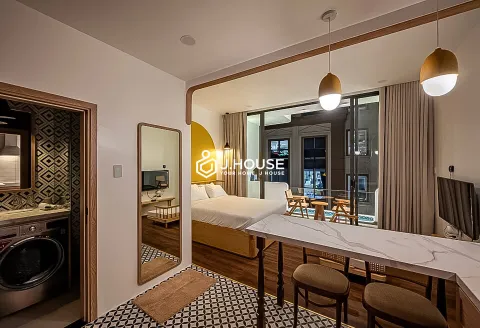 Indochine Studio Apartment with Balcony for Rent at H Maison Tan Binh