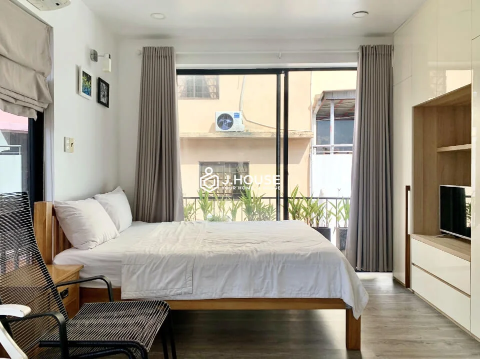 Studio Apartment with Balcony for Rent at Passion Apartment, District 1