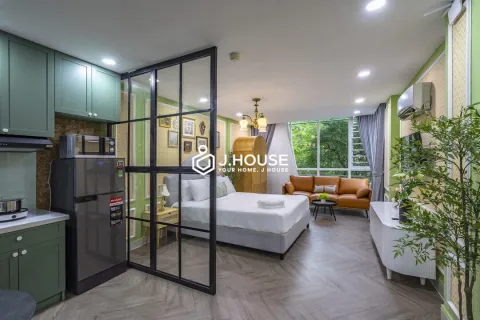 Santa Studio Apartment for Rent with Balcony at Ton That Tung St, D1