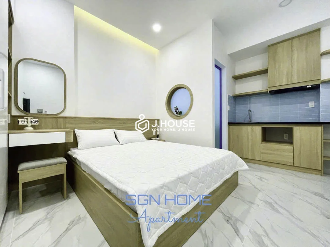 Modern Studio with Courtyard Skylight for Rent in Tan Binh - SGN Home