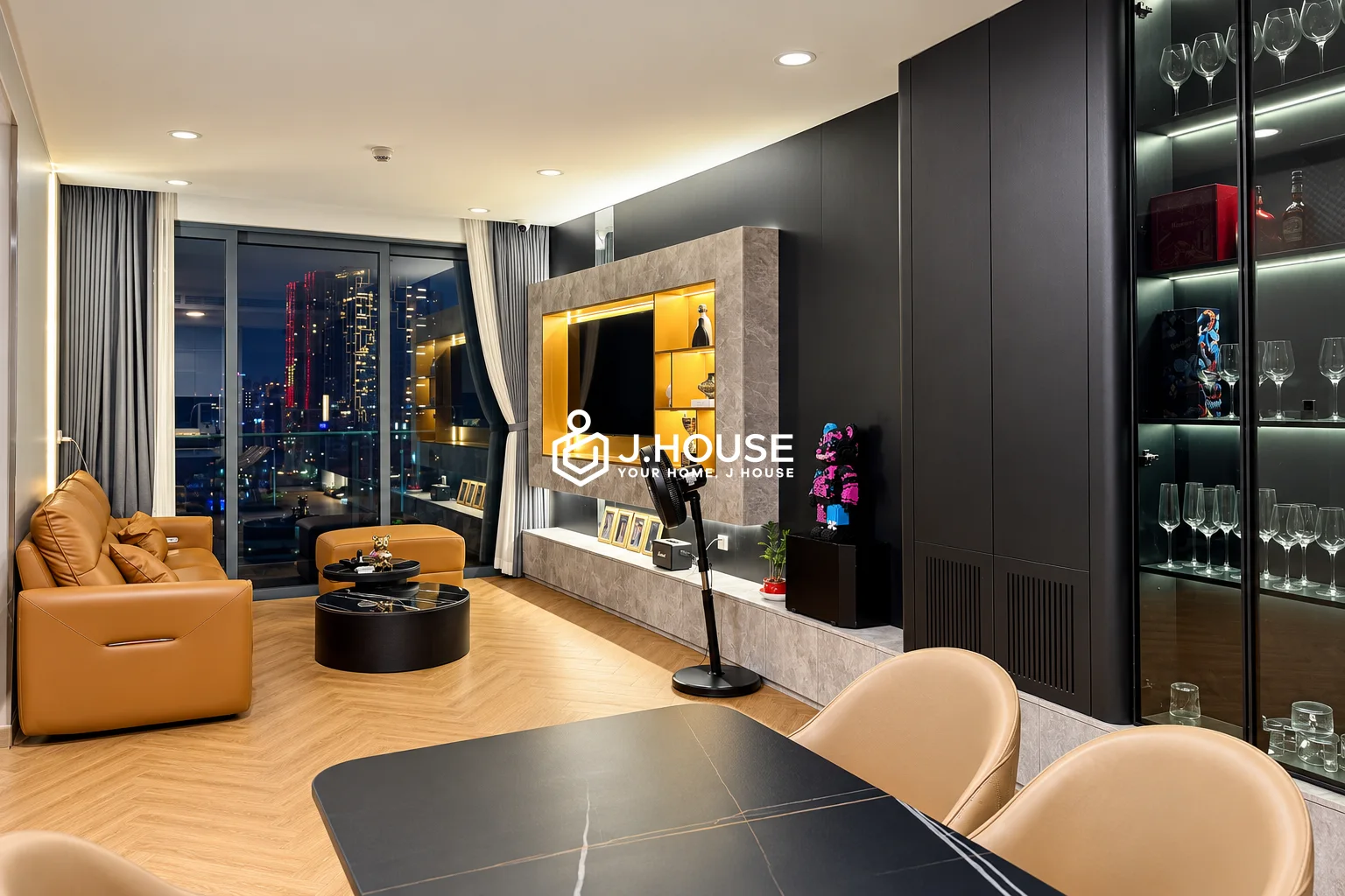 Cho thuê căn hộ cao cấp 3 phòng ngủ view sông tại Sunwah Pearl, Bình Thạnh